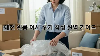 대전 원룸 이사 후기 작성 완벽 가이드!